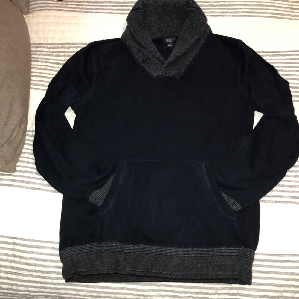 J. Crew cowl neck sweater. Size S Navy blue + Gray
